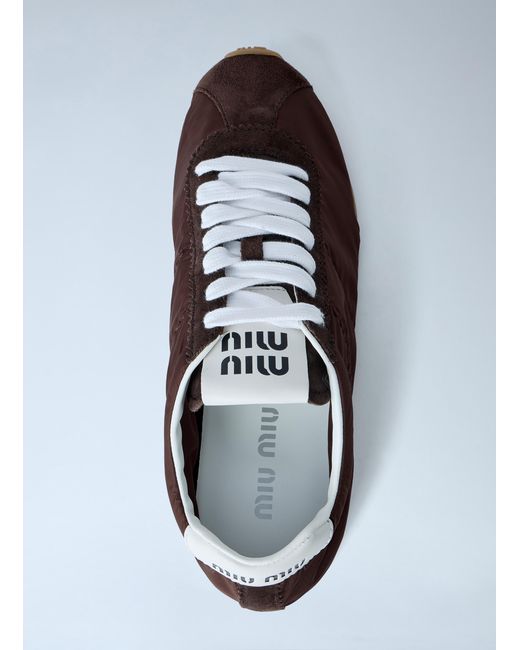 Miu Miu White Logo Patch Sneakers