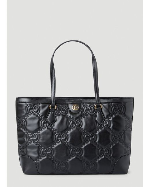 Gucci GG Matelassé Medium Tote Bag in Black | Lyst