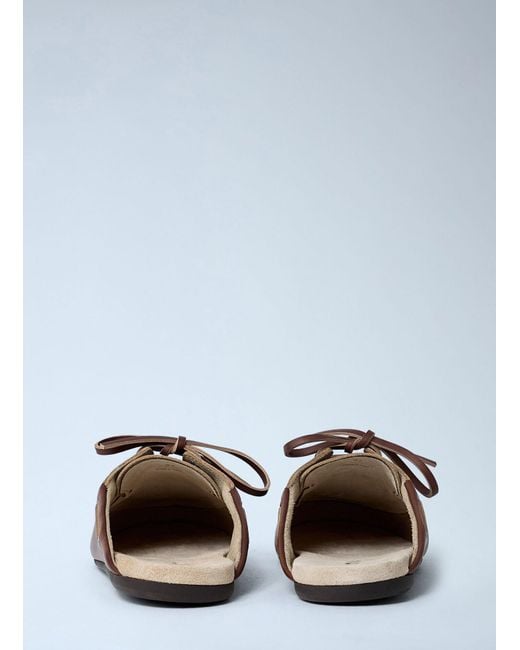 Miu Miu Brown Leather Lace-up Mules