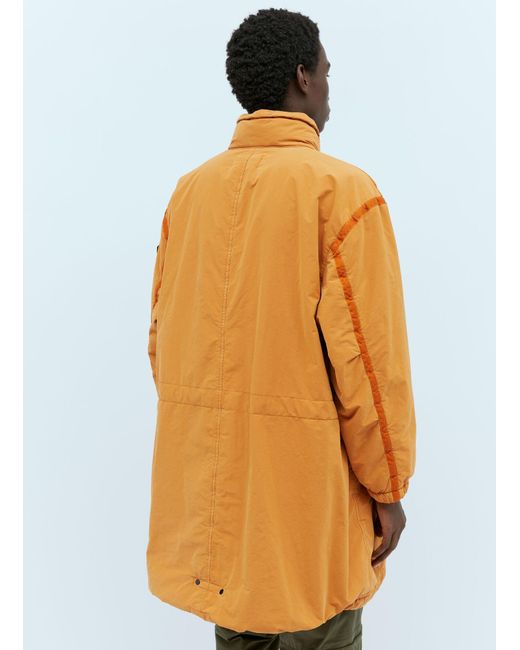 Stone Island Orange Long David Light Coat for men