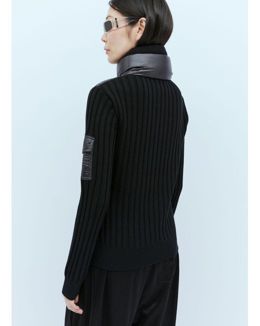 Moncler Blue Padded Wool Cardigan