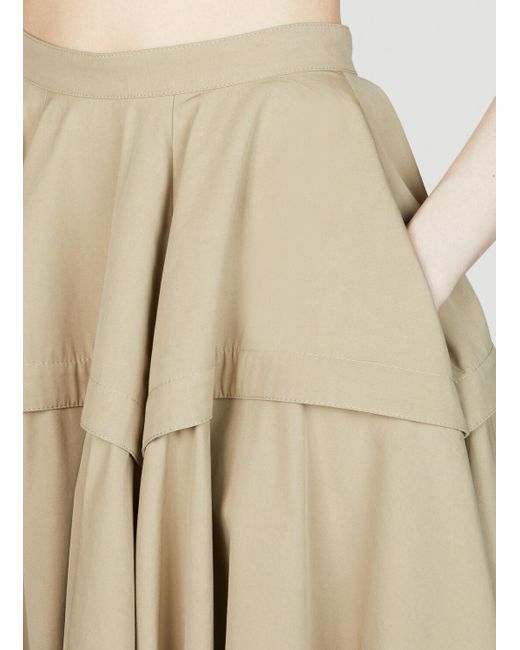 Bottega Veneta Natural Gathered Midi Skirt