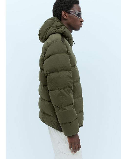 Stone Island Green Real Down Jacket for men