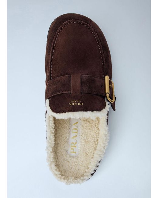 Prada White Suede Mules