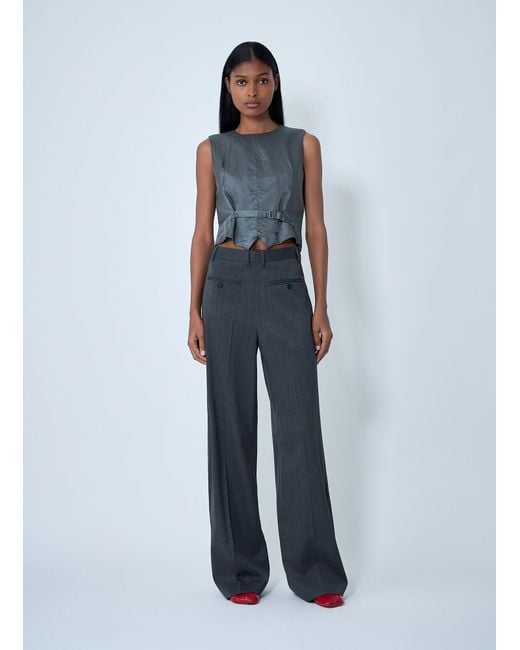 MM6 by Maison Martin Margiela Blue Tailored Back-To-Front Pants