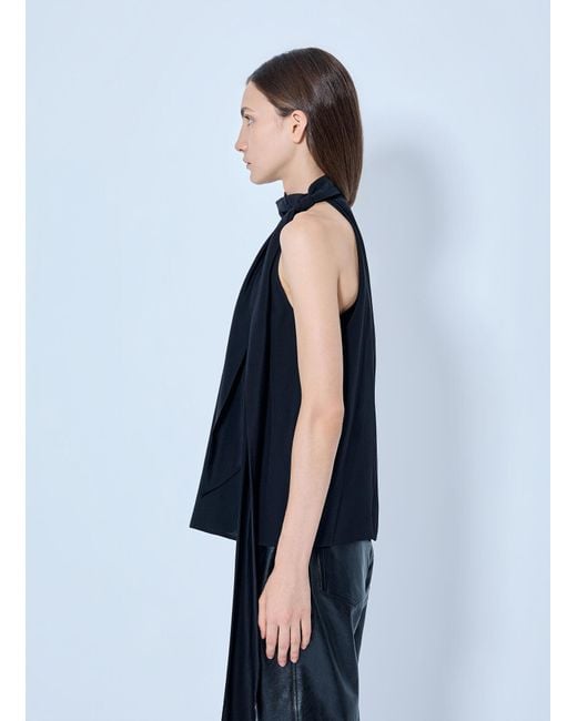 Max Mara Blue Pleated Halter Top