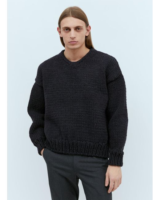Visvim Black Amplus V-neck Sweater for men
