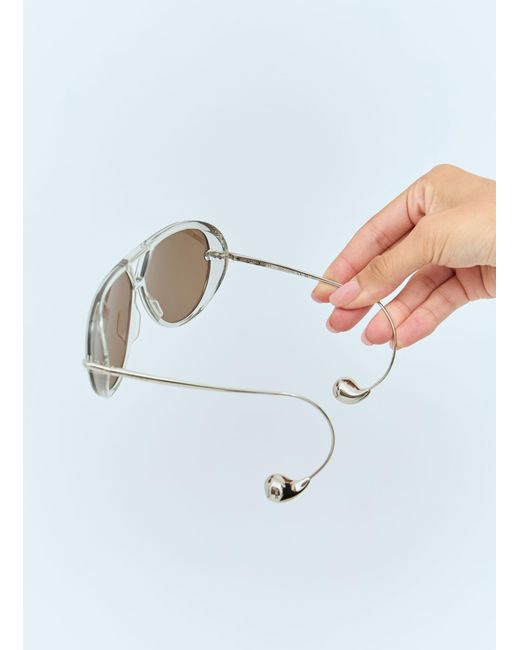 Bottega Veneta Black Drop Aviator Sunglasses
