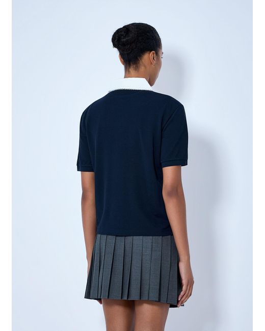 Miu Miu Blue Piqué Polo Shirt
