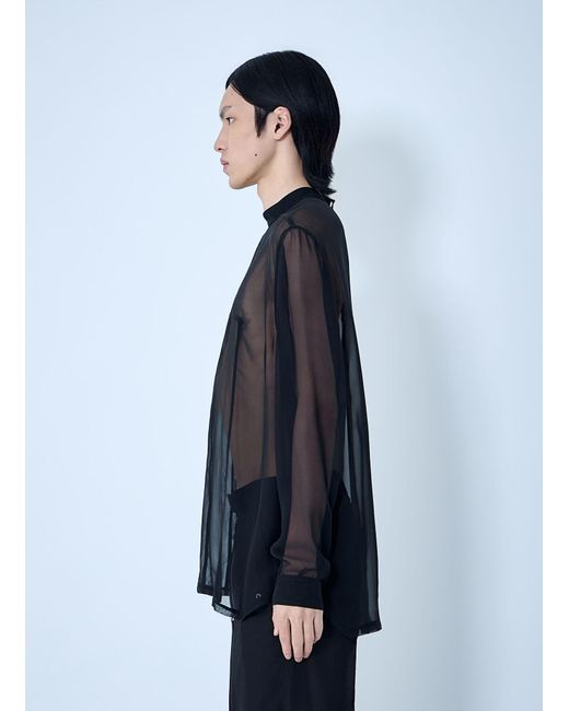 Rick Owens Blue Sheer Panel Shirt for men