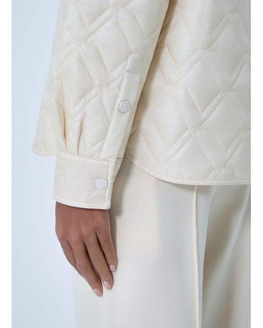 Moncler White Logo Motif Quilted Jacket