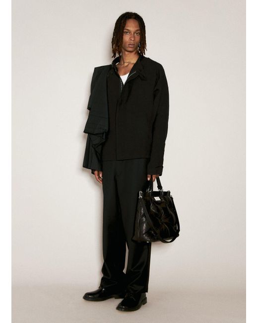 Yohji Yamamoto Black Pleated Overlay Jacket for men
