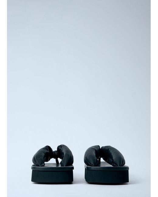 Rick Owens Blue Hollywood Flip Flop Leather Sandals for men