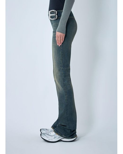 Balenciaga Blue Buckle Bootcut Pants