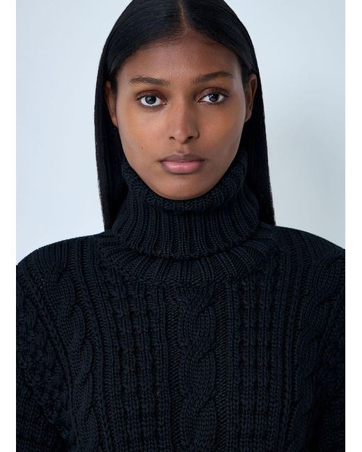 Moncler x Edward Enninful Blue Cable Knit Sweater