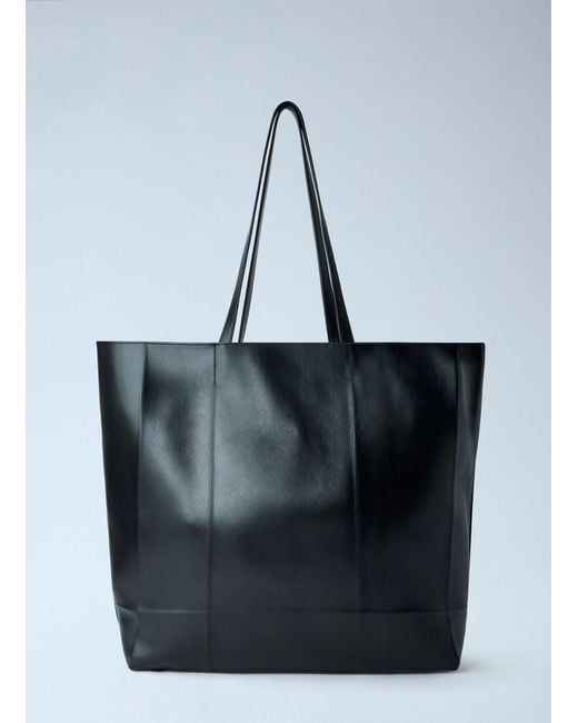 Totême Blue Roam Leather Tote Bag