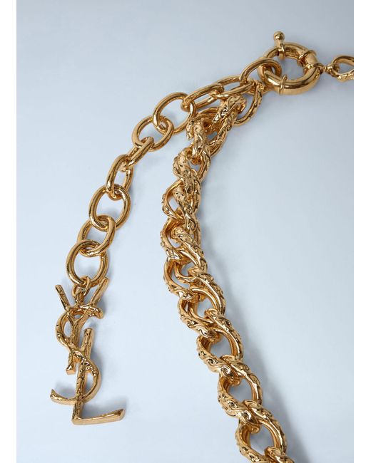 Saint Laurent Blue Rope Chain Necklace