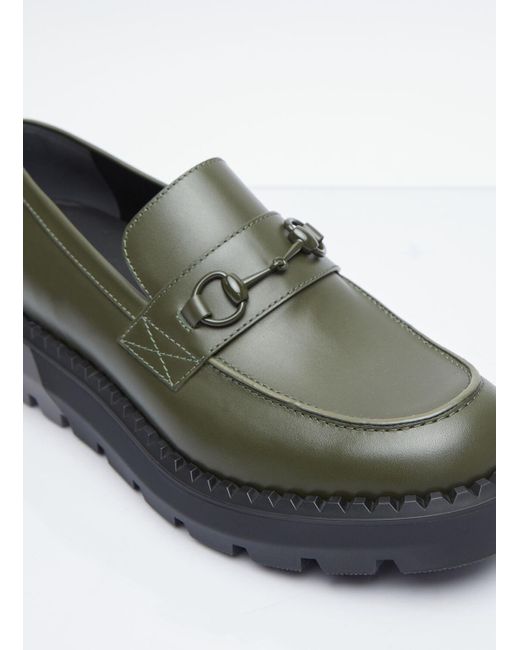 Gucci Gray Horsebit Leather Loafers for men