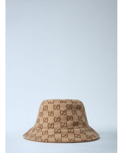 Gucci Blue Logo Motif Bucket Hat