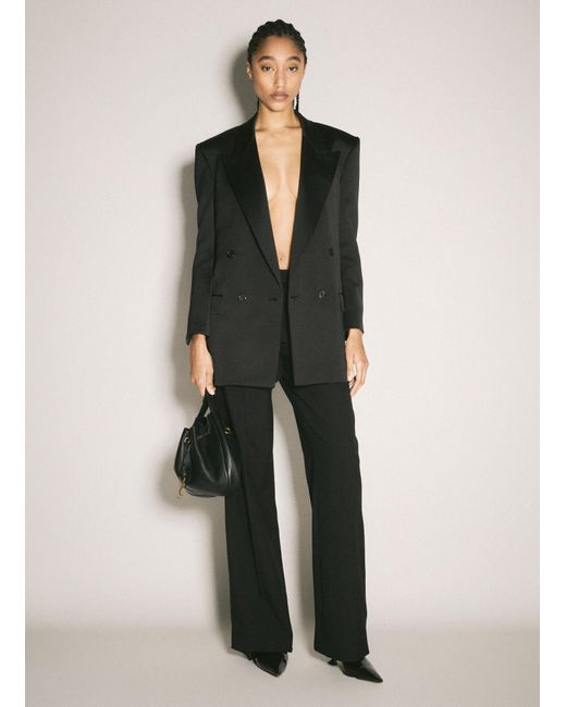 Saint Laurent Black Silk Tuxedo Blazer