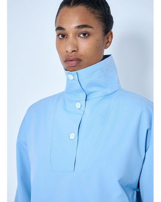 Marni Blue High-Collar Buttoned Pullover