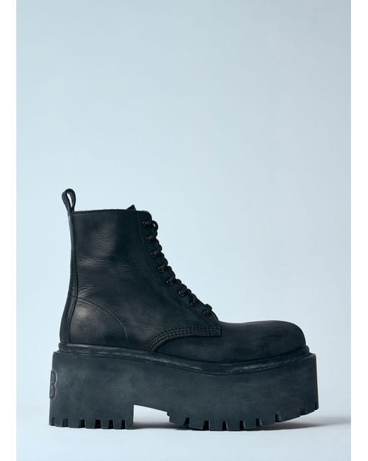 Balenciaga Blue Strike Platform Boots