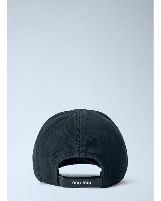 Miu Miu Blue Drill Baseball Cap