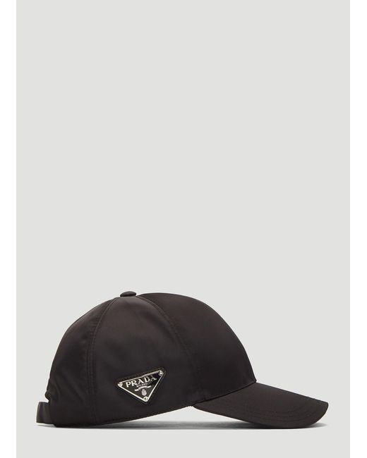 Prada Black Nylon Baseball Cap for men