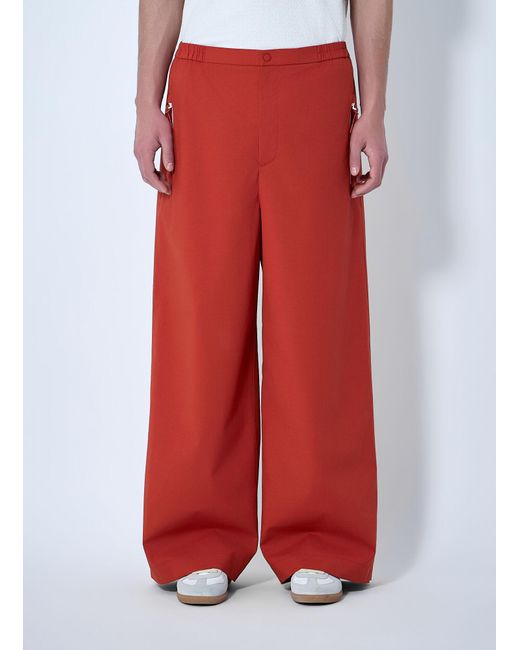 Lacoste Red Wide-Leg Elasticated Trousers for men