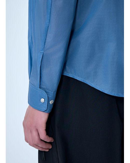 Moncler Blue Technical Ripstop Overshirt for men