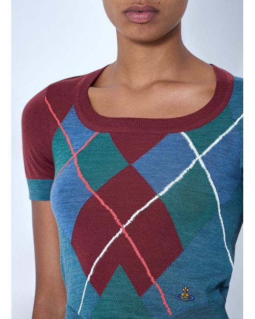 Vivienne Westwood Blue Argyle Bodice Tee