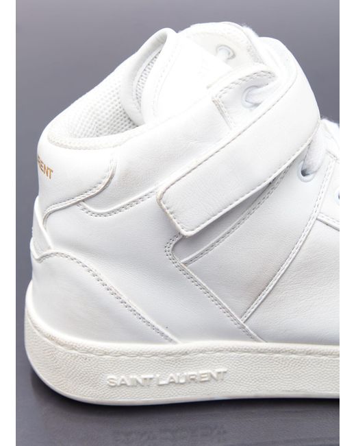 Saint Laurent White Jefferson High Top Sneakers for men