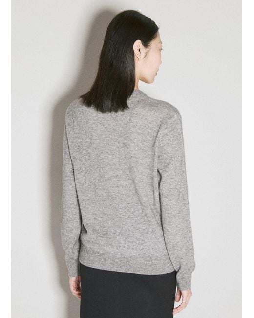 Saint Laurent Gray Cashmere-and-silk Sweater