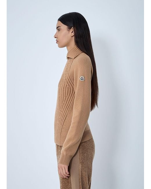 Moncler Brown Cashmere-And-Wool-Blend Sweater