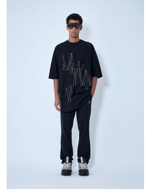 Moncler Blue Rick Owens Elasticated Waist Drawstring Pants for men