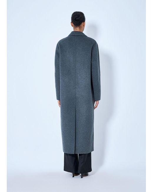 Rohe Blue Double-Faced Wool Long Coat