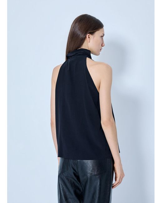 Max Mara Blue Pleated Halter Top