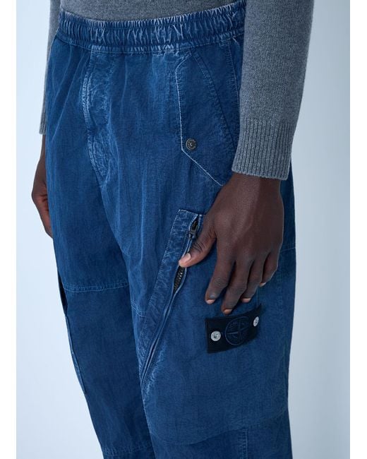 Stone Island Blue Elasticated Waistband Jeans for men
