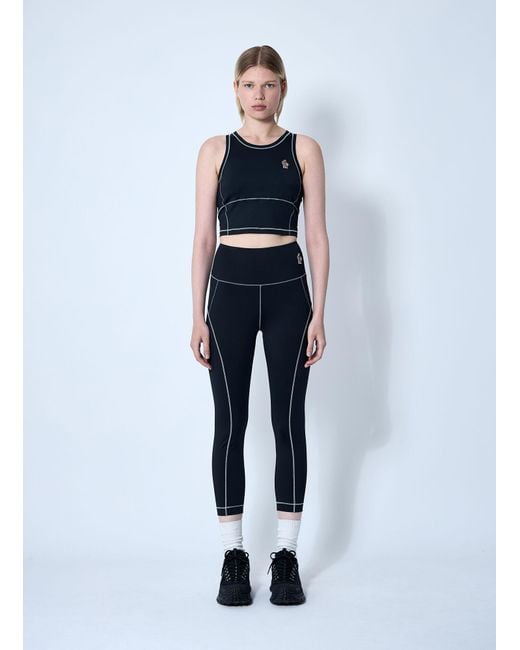 Moncler Blue Logo Patch Leggings