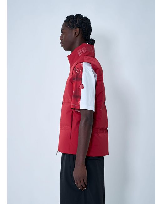 Moncler x A$AP ROCKY Red Moncler X A$ap Rocky Matte Sparky Vest for men