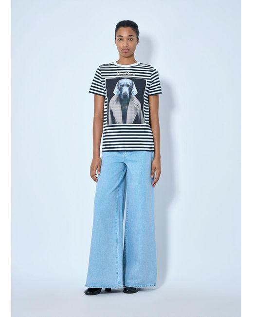 Max Mara Blue Wide-leg Denim Trousers