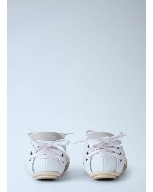 Acne White Leather Lace-Up Sneakers for men