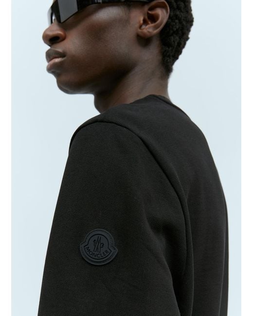 Moncler Black Logo Print Sweatshirt for men