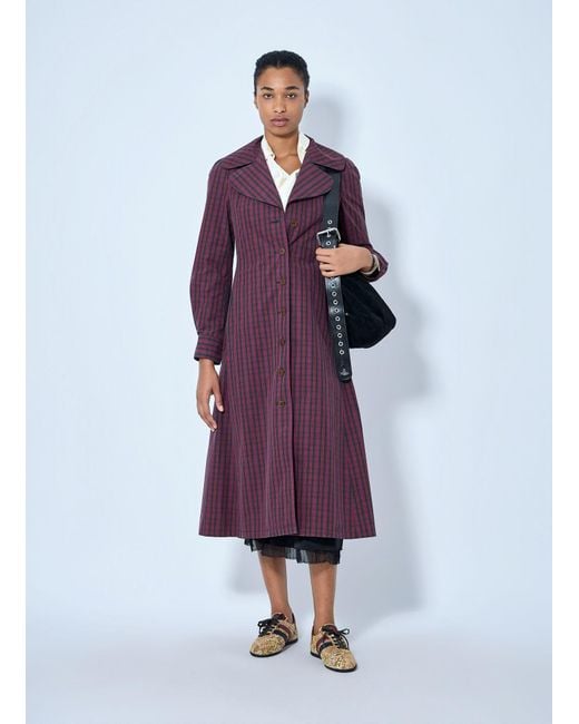 Vivienne Westwood Purple Belted Button-Down Trench Coat