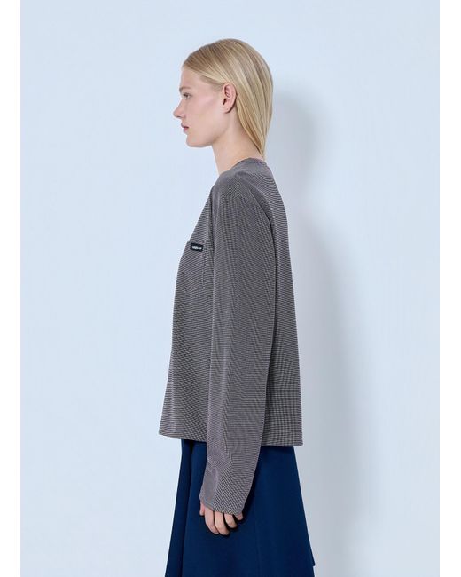 Miu Miu Gray Jacquard Jersey T-Shirt