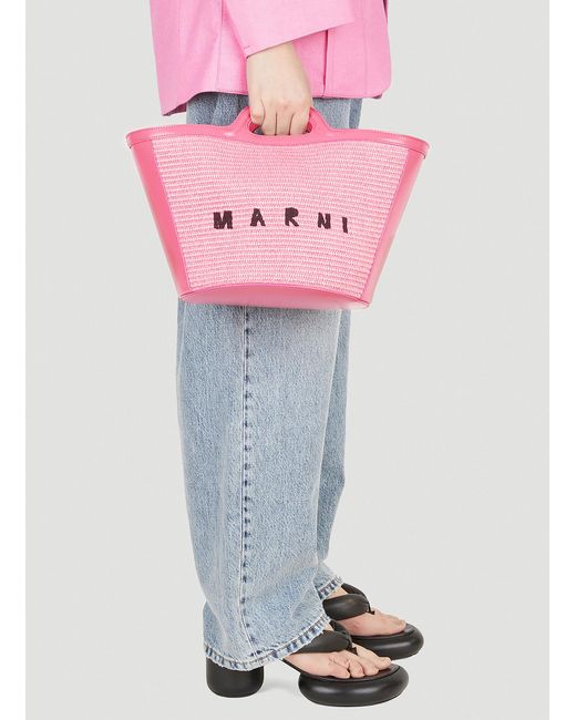 Marni Pink Tropicalia Small Tote Bag