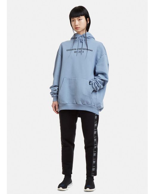 Vetements Unicorn And Rainbows Oversized Hooded Sweatshirt In Light Blue |  Lyst Canada