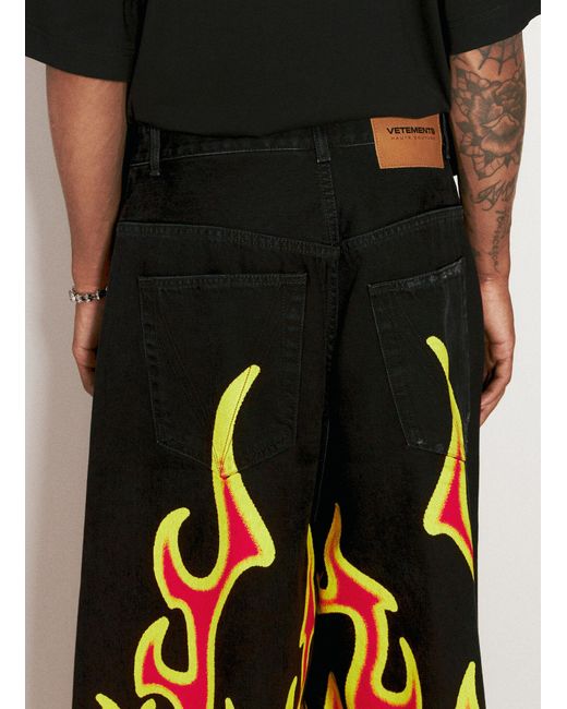 Vetements Red Fire Big-shape Jeans for men