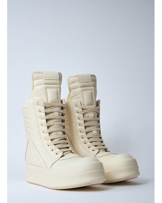 Rick Owens White Jumbolaced Geobasket Sneakers for men