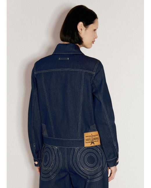 Jean Paul Gaultier Blue Contrast Topstitching Jacket